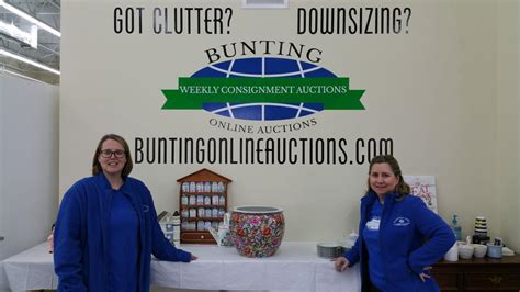 Bunting online auction - March 14, 2024. 7PM. Start Time. End Time. Enter Auction ». View All Auctions >>. 